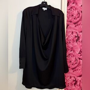 Elegant Black Drape Dress (mid thigh); worn once